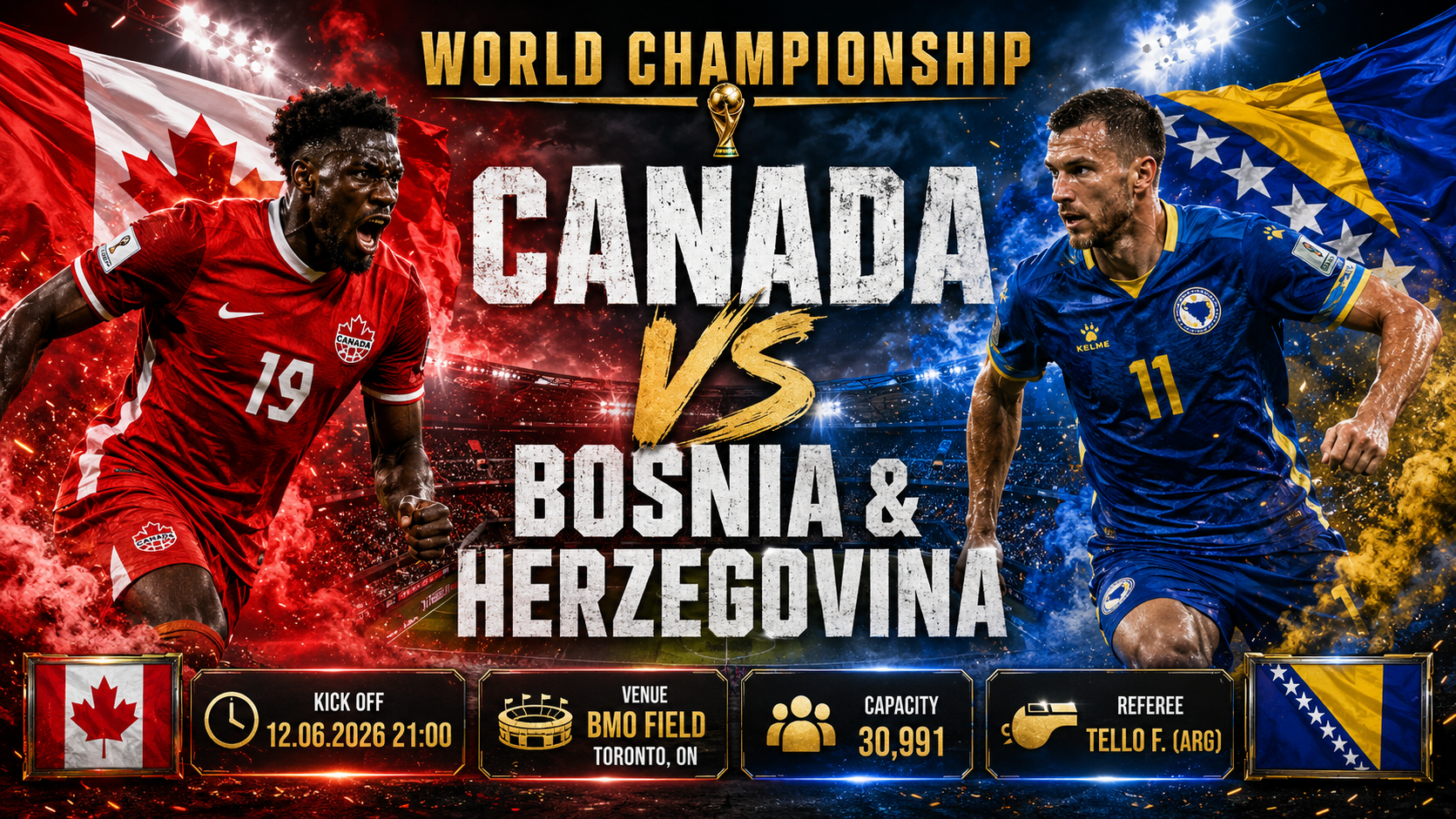 Canada - Bosnia și Herțegovina : Debutul istoric de la Toronto promite o bătălie prudentă între două selecționate slăbite
